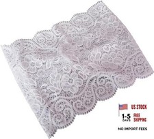 White 7.2" Wide Stretchy Headbands for Women's Hair Lace Headband