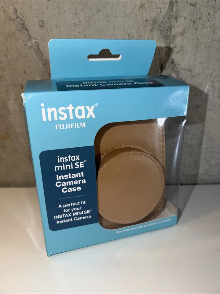 Estuche para cámara instantánea Fujifilm Instax Mini SE PS cuero tostado con correa ajustable  Foto 2 de 4
