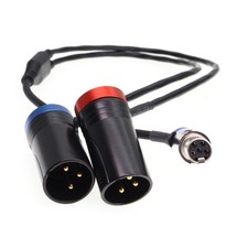 Low Profile TA5F to Dual LP XLR 3 Pin Male Audio Cable for Wisycom MCR54