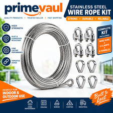 3/8" Stainless Steel Aircraft Cable Wire Rope Type 7x19 Type 304 100 Feet 