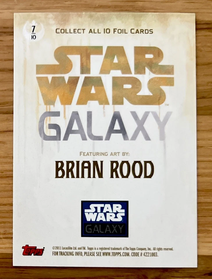 2010 TOPPS STAR WARS GALAXY 5 SILVER FOIL 7/10 LANDO CALRISSIAN - MINT CARD! - Image 2 of 2