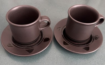 Vintage Set of 2 Pfaltzgraff Cups & Saucers Midnight Sun 1990s Mint Condition