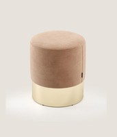 Beiger FußHocker Designer Pouf Beistellhocker Polster SitzmöBel Textil
