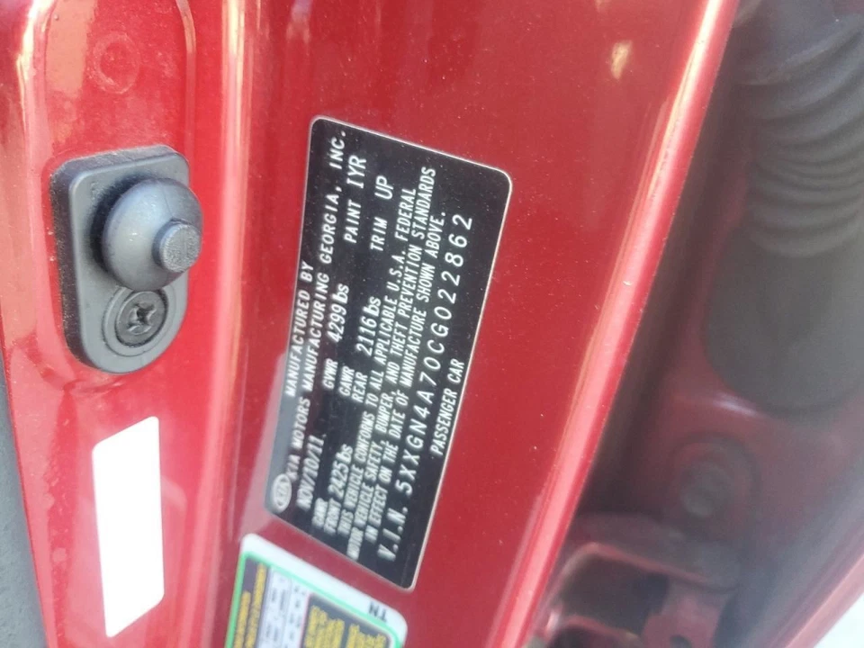 Capucha Corea Construida VIN K Primer Dígito Híbrido Se Adapta a 11-16 OPTIMA 2752187 Foto 2 de 4