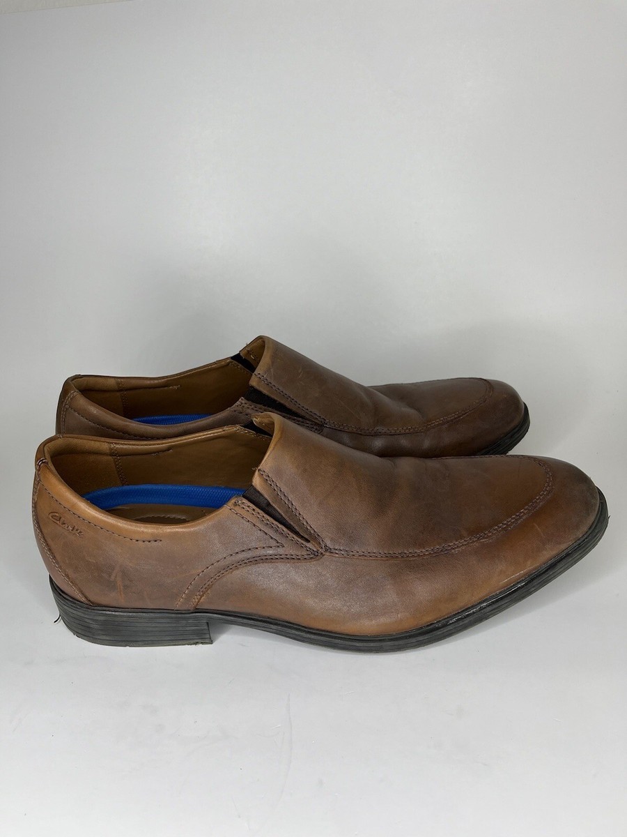 clarks collection mens shoes loafers slip ons size 12M brown  display picture 1
