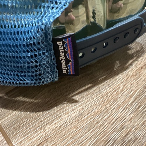 Patagonia Fitz Roy Azul Azulado BISON Logotipo Ajustable Snapback Camionero Sombrero Gorra - Imagen 7 de 15