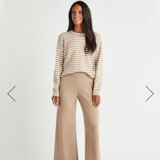 Splendid x Cella Jane Striped Front Seam Sweater new without tags. Size L brown