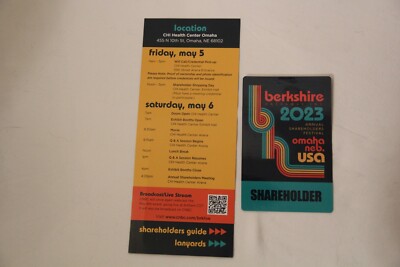 2023 BERKSHIRE HATHAWAY SHAREHOLDER MEETING CREDENTIAL pass  - WARREN BUFFETT