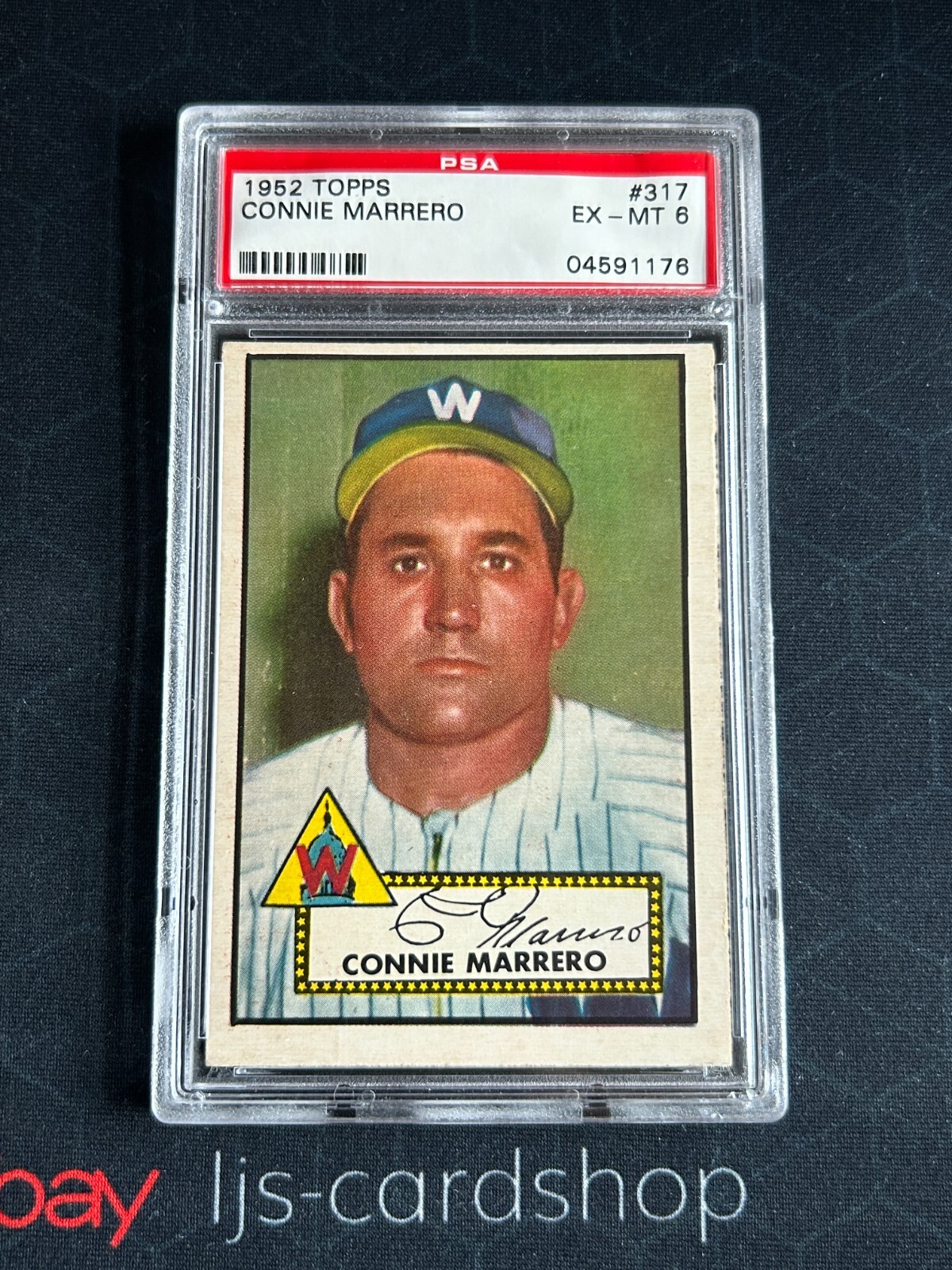 1952 TOPPS 317 CONNIE MARRERO PSA 6 High # Washington Senators