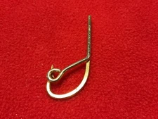 Vintage Fish Hook Fisherman O. Mustad & Son Tie Clip/Bar Gold Tone