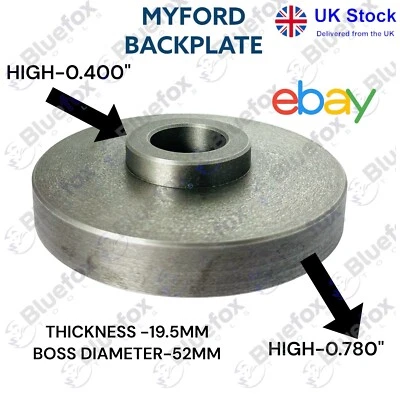 BLUEFOX TOOLS Backplate Cast Iron 5" Chuck Back Plate 1.1/8" x 12 125mm To Suit Myford Lathe