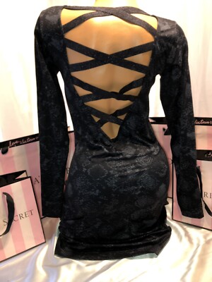 Victorias Secret Sport Dress Open Back Strappy Cheetah Print Small 