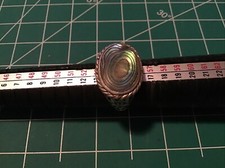925 STERLING SILVER ABALONE INLAYED BAND RING Sz 7.25 Su