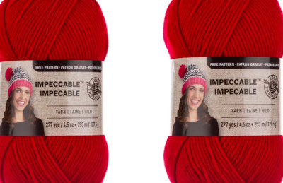 Lot 2 New Skeins New Loops & Threads Impeccable Yarn Cherry Red Yarn (GR176,122