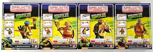 Bandai Sprukits Teenage Mutant Ninja Turtles Complete Set of Model Figures New