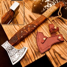 Handmade Carbon Steel Viking Axe Tomahawk Axe Throwing Hatchet Bearded AXE