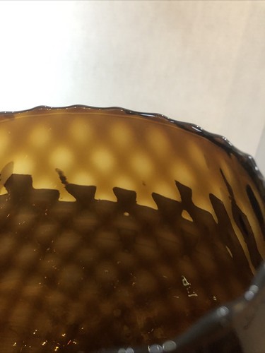 Vintage braune Empoli Stil große Glas gesteppte Optik Brandy Schnaps Vase MCM 13" - Bild 6 von 7