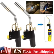 2PCS Gas Torch Mapp Blow Torch Map Propane Gas Solderding Brazing Plumbers Tool