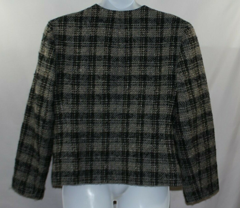 Pendleton Black Gray Beige Plaid Jacket Blazer Do… - image 5