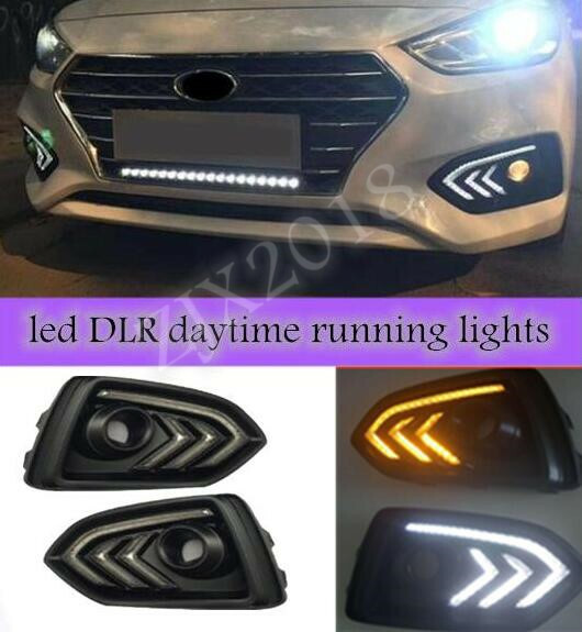 20182020 For Hyundai Accent LED DRL Daytime running lights blinker Fog