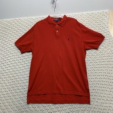 Vintage Polo By Ralph Lauren Polo Shirt Men  s L Short Sleeve Solid Red Blue Pony