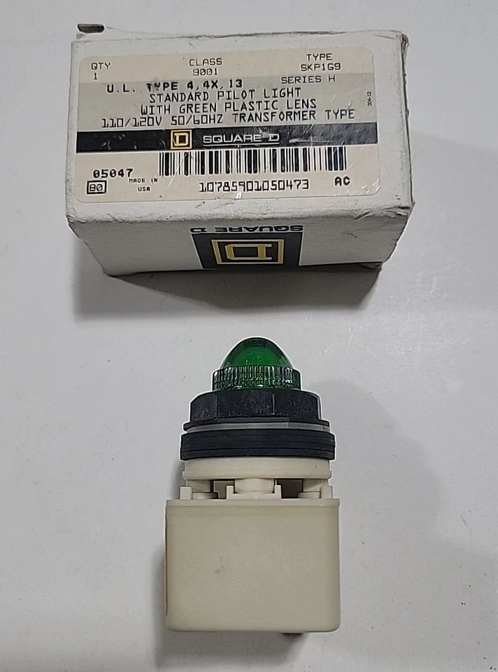 Square-D 9001SKP1G9, Green Pilot Light, 30mm, 110-120VAC 50/60Hz, Nema 4, 4X, 13 - Image 2 of 4