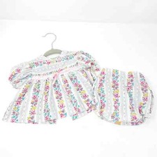 Vintage Cradle Togs Floral Lace Dress w/ Bloomers Baby Girl Size 0-6 Months