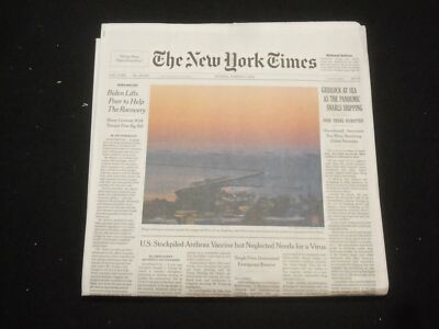 2021 MARCH 7 NEW YORK TIMES - GRIDLOCK AT SEA AS THE PANDEMIC SNARLS SHIPPING