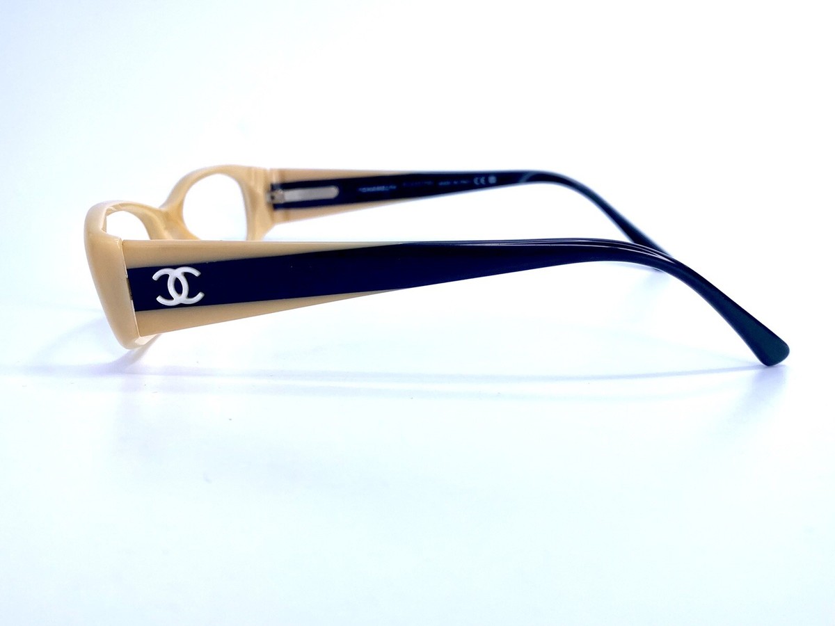 VTG CHANEL Brown Rectangle Oval Glasses Made in Italy 3119-H