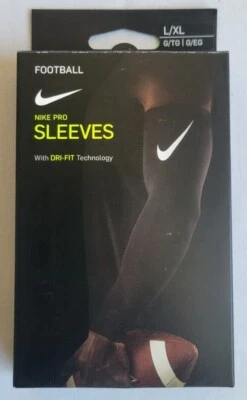 Unisex Size L/XL Black Nike Pro Dri Fit Football Arm Sleeves NFS