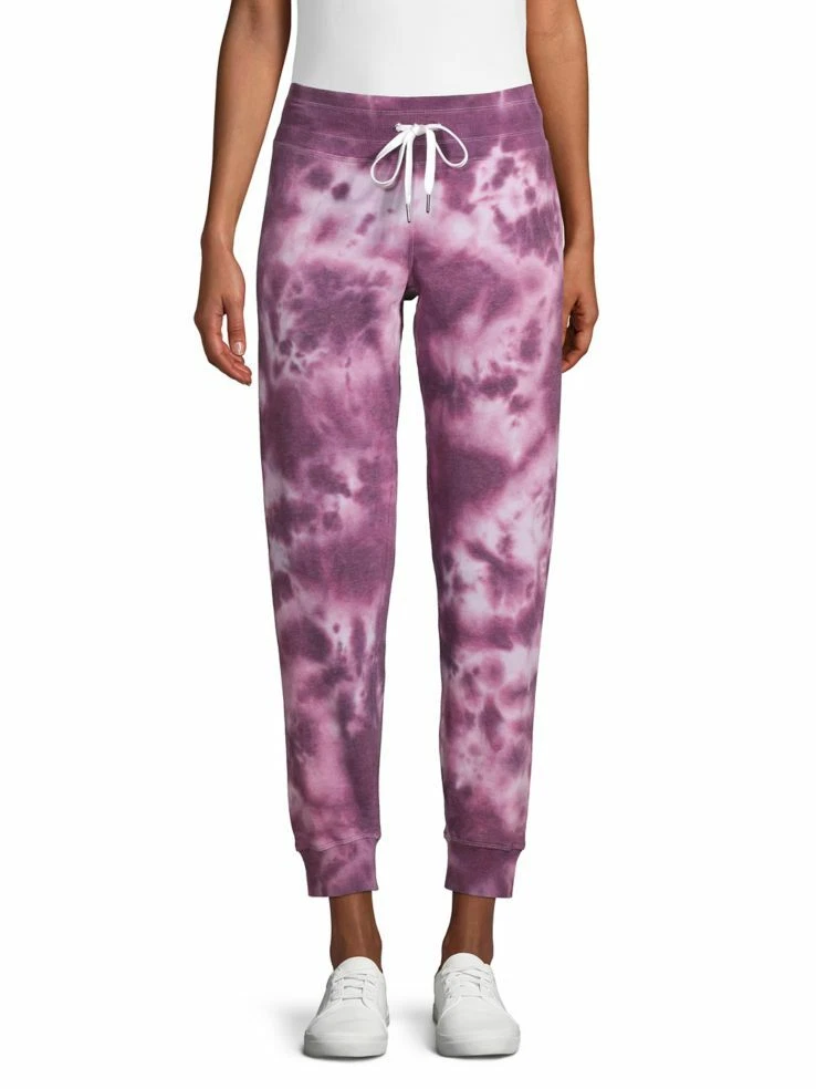 Calvin Klein Performance Starburst Tie-Dyed Fleece-Lined Joggers Purple, Large