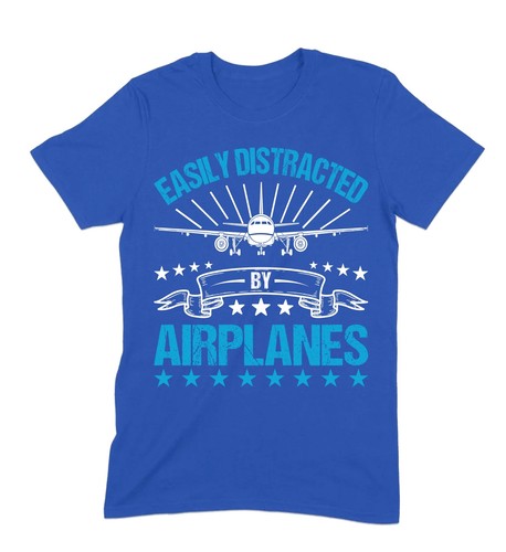 Distracted by Airplanes T-Shirt, Funny Aviation Lover Tee, Plane Spotter Shirt - Picture 15 of 17