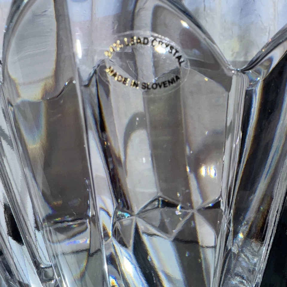 大号重型水晶花瓶中心件郁金香灯座 10" x 8.5" — 第 4/4 张图片