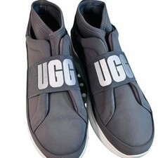 Women's UGG Neutra Gray Slip-On Sneakers with Elastic Logo Strap Size 10