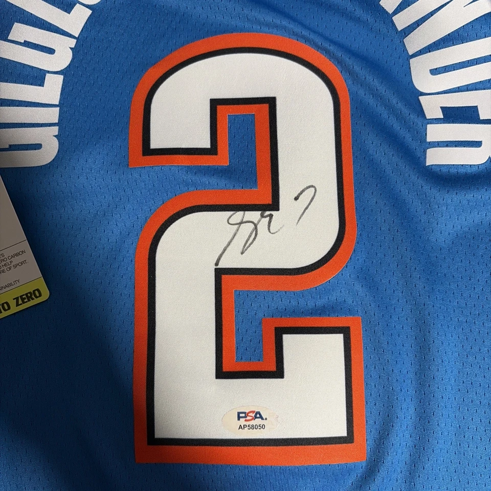 Shai Gilgeous-Alexander Autographed OKC Thunder Signed Jersey NBA Invest PSA MVP - Image 2 of 3