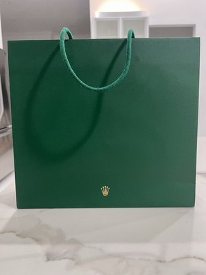 100% Authentic Rolex Green Medium Shopping Bag Fits Medium And
