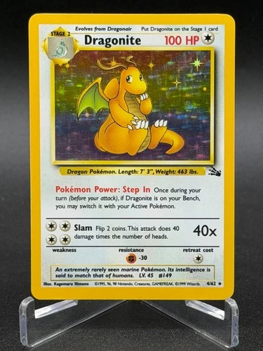 Dragonite - 4/62 Fossil Unlimited Holo Rare Pokemon - NM