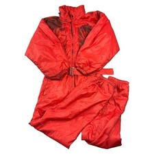 Vintage One Piece Ski Snowboard Suit 90s Retro Abstract Red Womens Medium