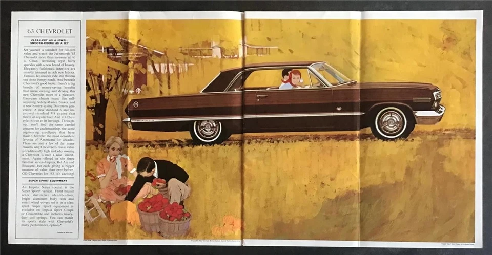 Chevrolet Car Range EE. UU. LF Folleto de ventas 1963 Ref 63EX-CHEV-E Impala Biscayne++ Foto 2 de 4