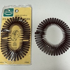 Goody Adjustable Nylon Flexible Comb 1059 Vintage Locking NEW Oval Brown 2 