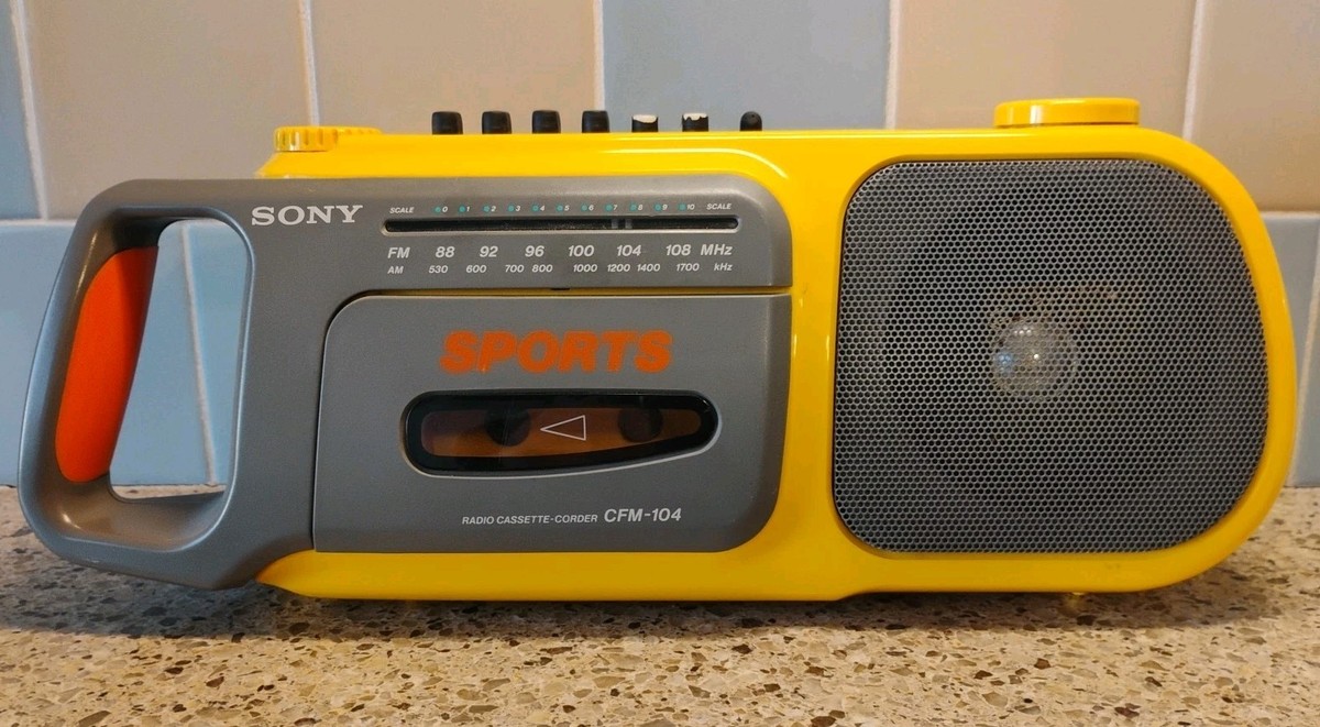 Buy Vtg 1990s Sony Cfm-104 Yellow Cassette Tape Player Stereo