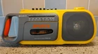 Vintage Sony Sports CFM-104 Yellow Boombox AM/FM Radio Cassette Working *READ*