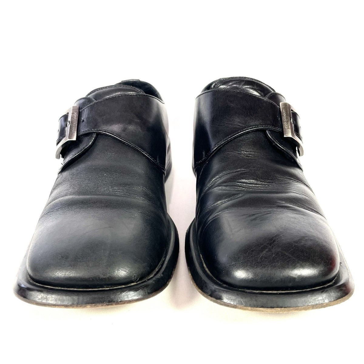 Kenneth Cole Black Buckle Square Toe Leather Dress Shoes Loafers Reaction Kenneth Cole Square Toe Loafers for Men | Mercari main image 4
