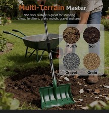 163cm Long Handle Shovel, Heavy Duty Metal Shoveling Tool with 41cm Wide Blade