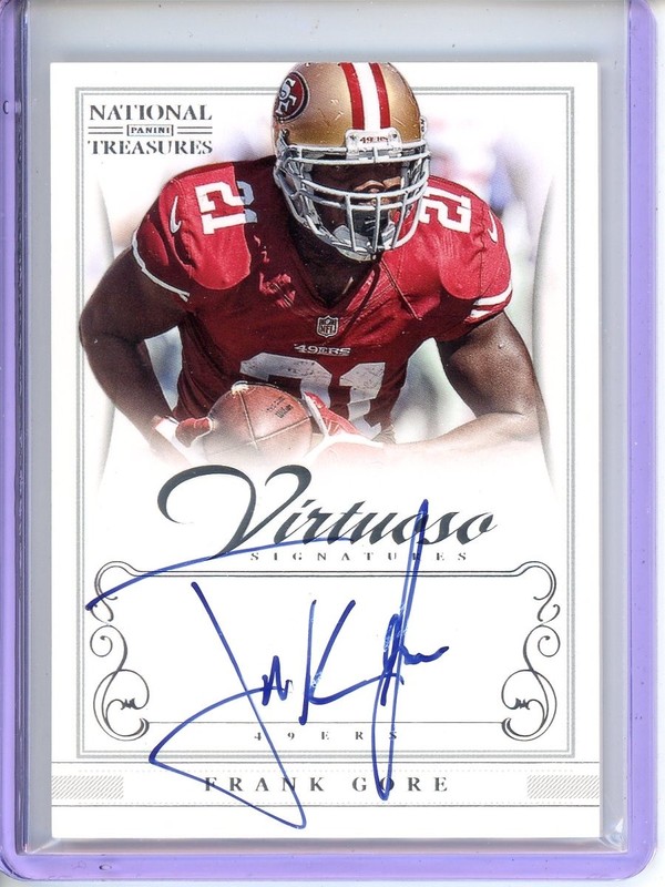 Frank Gore Virtuoso Signatures Auto /25 2012 Panini National Treasures #12