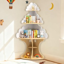 Bookshelf for Kids, Children Cloud-Bookshelf, Space-Saving Montessori Toddler Co