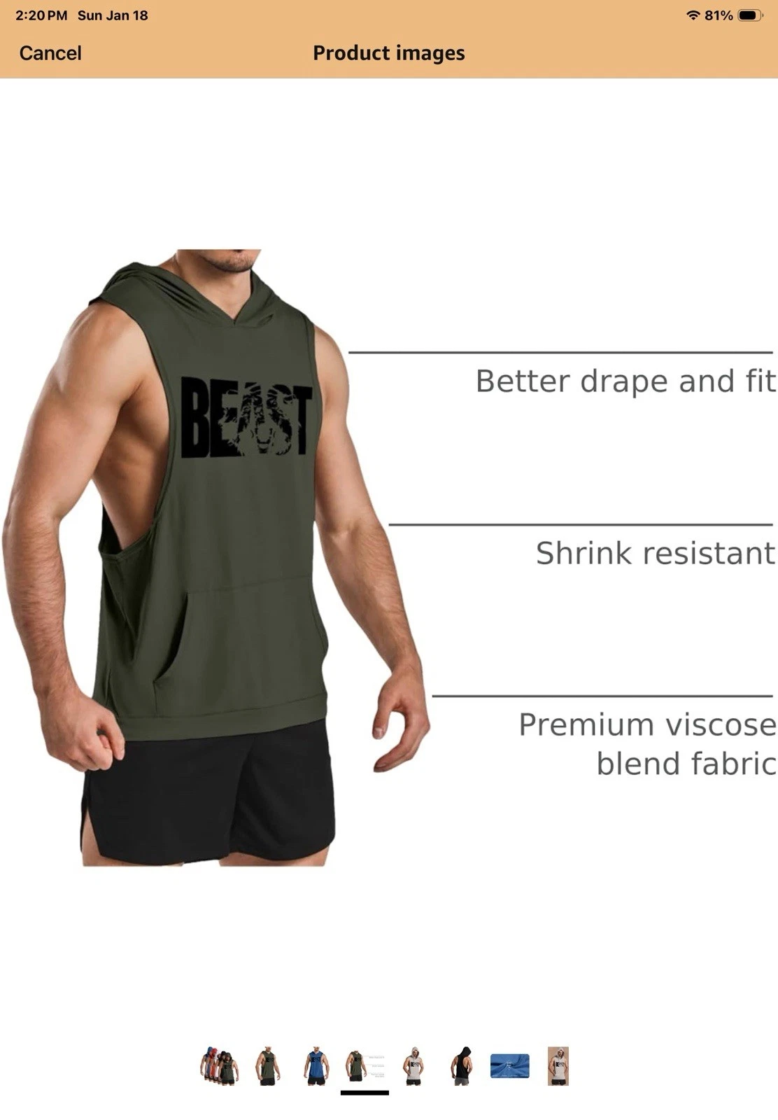 Men's 5 Pack Workout Fitness Sleeveless Shirts Muscle G