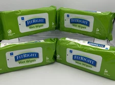 FitRight Personal Cleansing Wipes 68 Wipes per Pack Expires  02-03/2027 Lot of 4