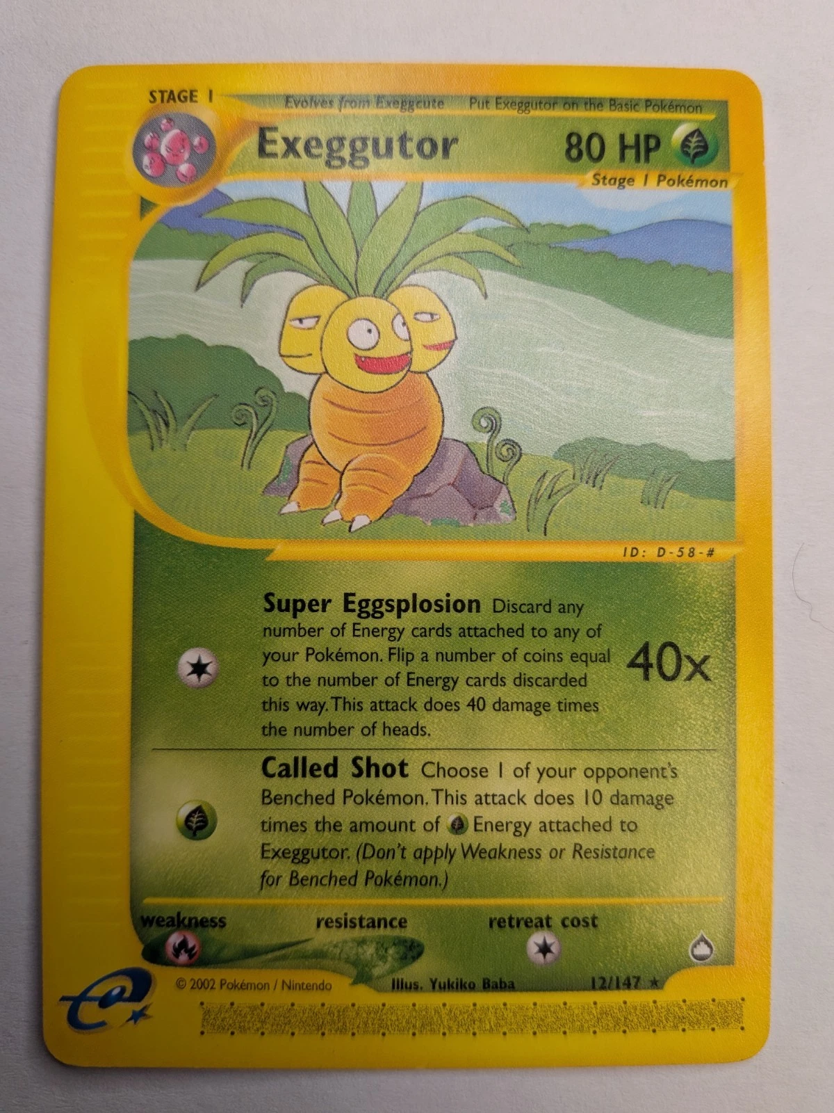 EXEGGUTOR 2002 Pokemon Vintage # 12/147 Aquapolis E-Reader