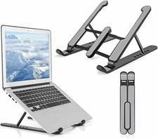 Foldable Adjustable Laptop Stand Dual Phone Holder Portable Notebook Tablet
